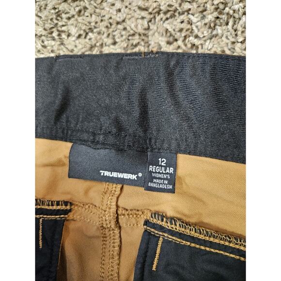 Truewerk Pants Womens 12 Werkpant Sand Khaki Stretch Cargo Work Hiking Wicking - Picture 6 of 10
